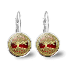 Load image into Gallery viewer, Tree of Life Glass Cabochon Fashion Earrings