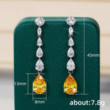 Load image into Gallery viewer, Yellow White Temperament Lady Hanging Dangle Earrings
