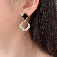 Load image into Gallery viewer, Designer Geometric Statement Rhinestone Enamel Earrings