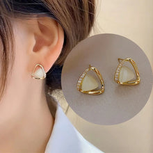 Load image into Gallery viewer, Triangular Geometric Opal Delicate Earrings