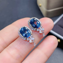 Load image into Gallery viewer, Luxury 925 Sterling Silver SAPPHIRE Stud Earring