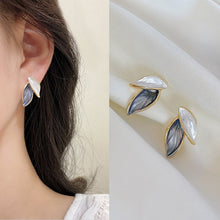 Load image into Gallery viewer, Trendy Fresh Lovely Sweet Grey Leaf Stud Earrings