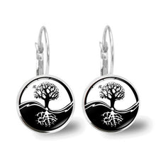 Load image into Gallery viewer, Tree of Life Glass Cabochon Fashion Earrings