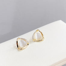 Load image into Gallery viewer, Triangular Geometric Opal Delicate Earrings