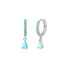 Load image into Gallery viewer, Zircon Water Drop Small Hoop Earrings is a go-to accessory to match a boho and casual day look. It is perfect for a minimalist as well as the one who prefers to have multiple styles...