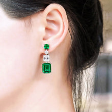 Load image into Gallery viewer, Green Yellow White Crystal Beautiful Drop Earrings