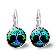 Load image into Gallery viewer, Tree of Life Glass Cabochon Fashion Earrings