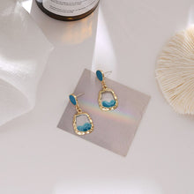 Load image into Gallery viewer, Fashion Crystal Two Color Geometric Square Earrings