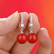 Load image into Gallery viewer, Enchanting Pearl Drop Earrings with Diamond Accents