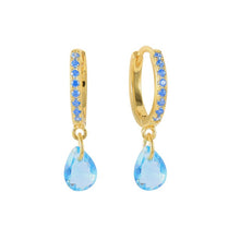 Load image into Gallery viewer, Zircon Water Drop Small Hoop Earrings is a go-to accessory to match a boho and casual day look. It is perfect for a minimalist as well as the one who prefers to have multiple styles...