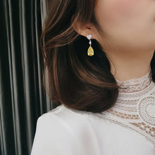 Load image into Gallery viewer, Delicate Young Lady Yellow Drop Earrings
