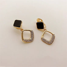 Load image into Gallery viewer, Designer Geometric Statement Rhinestone Enamel Earrings