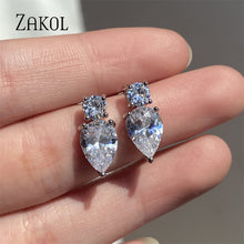 Load image into Gallery viewer, Multi color Water Drop Zircon Stud Earrings