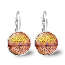Load image into Gallery viewer, Tree of Life Glass Cabochon Fashion Earrings
