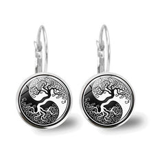 Load image into Gallery viewer, Tree of Life Glass Cabochon Fashion Earrings
