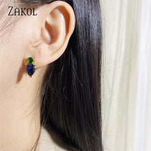 Load image into Gallery viewer, Multi color Water Drop Zircon Stud Earrings