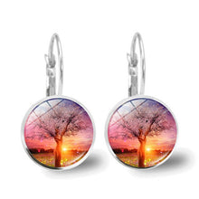 Load image into Gallery viewer, Tree of Life Glass Cabochon Fashion Earrings