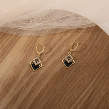 Load image into Gallery viewer, Black Rhombus Multi Pendants Drop Earrings
