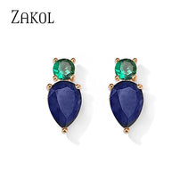 Load image into Gallery viewer, Multi color Water Drop Zircon Stud Earrings