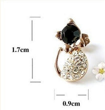 Load image into Gallery viewer, Rhinestone Cute Cat Bow Stud Earrings