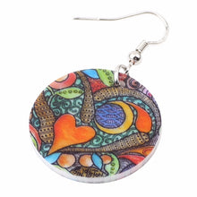Load image into Gallery viewer, Multi color Round Heart Earrings