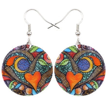 Load image into Gallery viewer, Multi color Round Heart Earrings