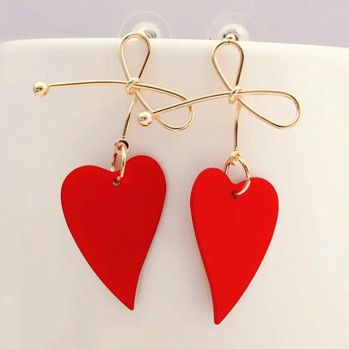 Stylish Heart Geometric Drop Earrings - earringsly