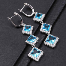Load image into Gallery viewer, Diamond Geometric Long Dangle Earrings
