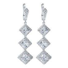 Load image into Gallery viewer, Diamond Geometric Long Dangle Earrings