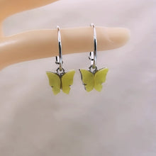 Load image into Gallery viewer, Acrylic Colorful Butterfly Hoop Earrings