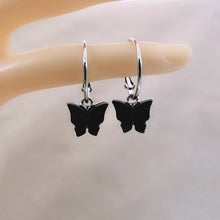 Load image into Gallery viewer, Acrylic Colorful Butterfly Hoop Earrings