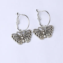 Load image into Gallery viewer, Acrylic Colorful Butterfly Hoop Earrings