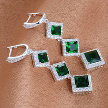 Load image into Gallery viewer, Diamond Geometric Long Dangle Earrings