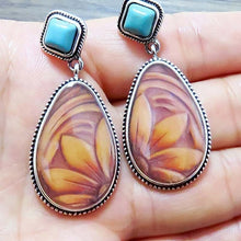 Load image into Gallery viewer, Ethnic Brown Water Drop Stone Earrings