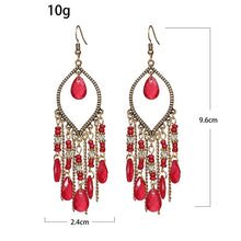 Load image into Gallery viewer, Classic Colorful Crystal Beads Tassel Earrings