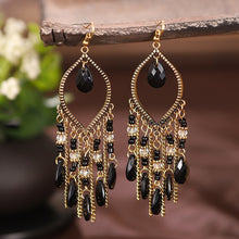 Load image into Gallery viewer, Classic Colorful Crystal Beads Tassel Earrings