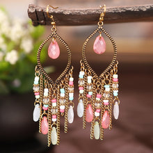 Load image into Gallery viewer, Classic Colorful Crystal Beads Tassel Earrings