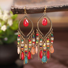 Load image into Gallery viewer, Classic Colorful Crystal Beads Tassel Earrings