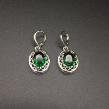 Load image into Gallery viewer, Vintage 925 Silver Ruby Drop Earrings