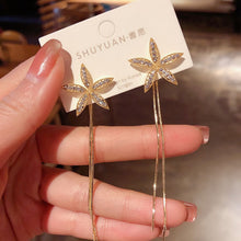 Load image into Gallery viewer, Creative Hollow Crystal flowers Drop earrings