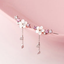 Load image into Gallery viewer, LISM 925 Sterling Silver Cherry Blossom Drop Earrings
