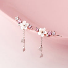 Load image into Gallery viewer, LISM 925 Sterling Silver Cherry Blossom Drop Earrings