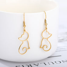 Load image into Gallery viewer, Dangle Cat cute earrings