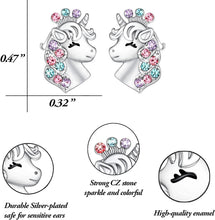 Load image into Gallery viewer, Cute Unicorn Rhinestone Stud Earrings