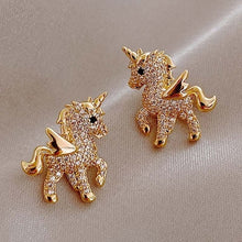 Load image into Gallery viewer, Cute Unicorn Rhinestone Stud Earrings