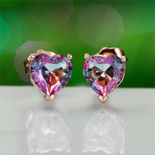 Load image into Gallery viewer, Mini Crystal Heart Stud Earrings
