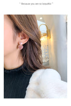 Load image into Gallery viewer, 925 Silver Pink Square Love Earrings