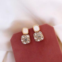 Load image into Gallery viewer, 925 Silver Pink Square Love Earrings