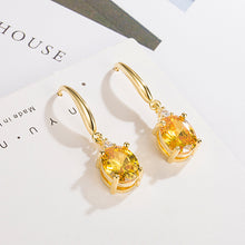 Load image into Gallery viewer, Fabulous Yellow Crystal Drop Earrings