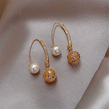 Load image into Gallery viewer, Hollow-out Ball Front Pearl Stylish Earrings
